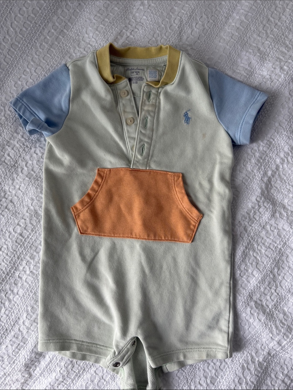 Ralph Lauren Pastel Block Shortall with Orange Pocket